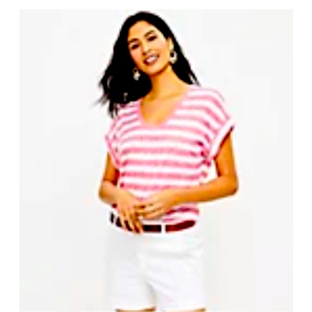 LOFT Striped Linen Tee